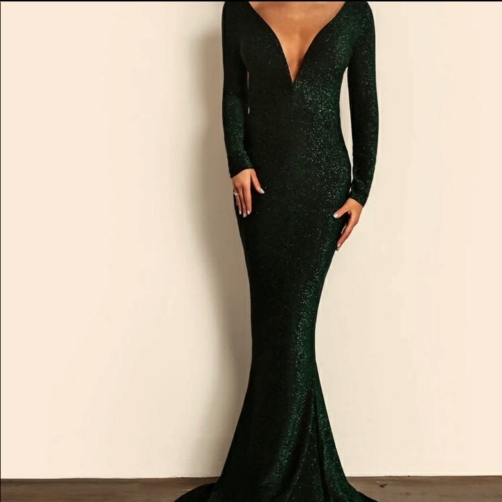 NWOT Sparkley Green Long Dress